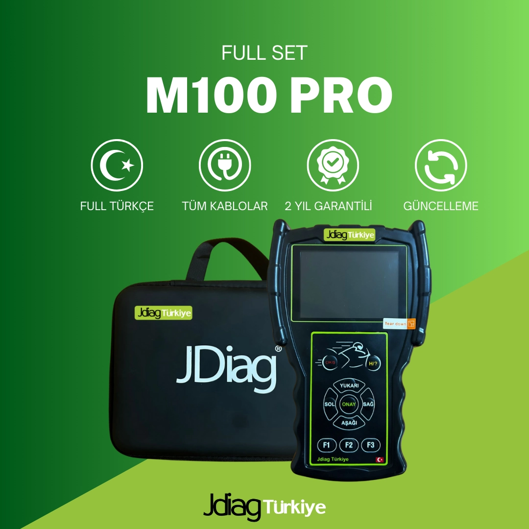JDIAG M100 PRO MOTOSİKLET ARIZA TESPİT CİHAZI FULL SET 23 KABLO