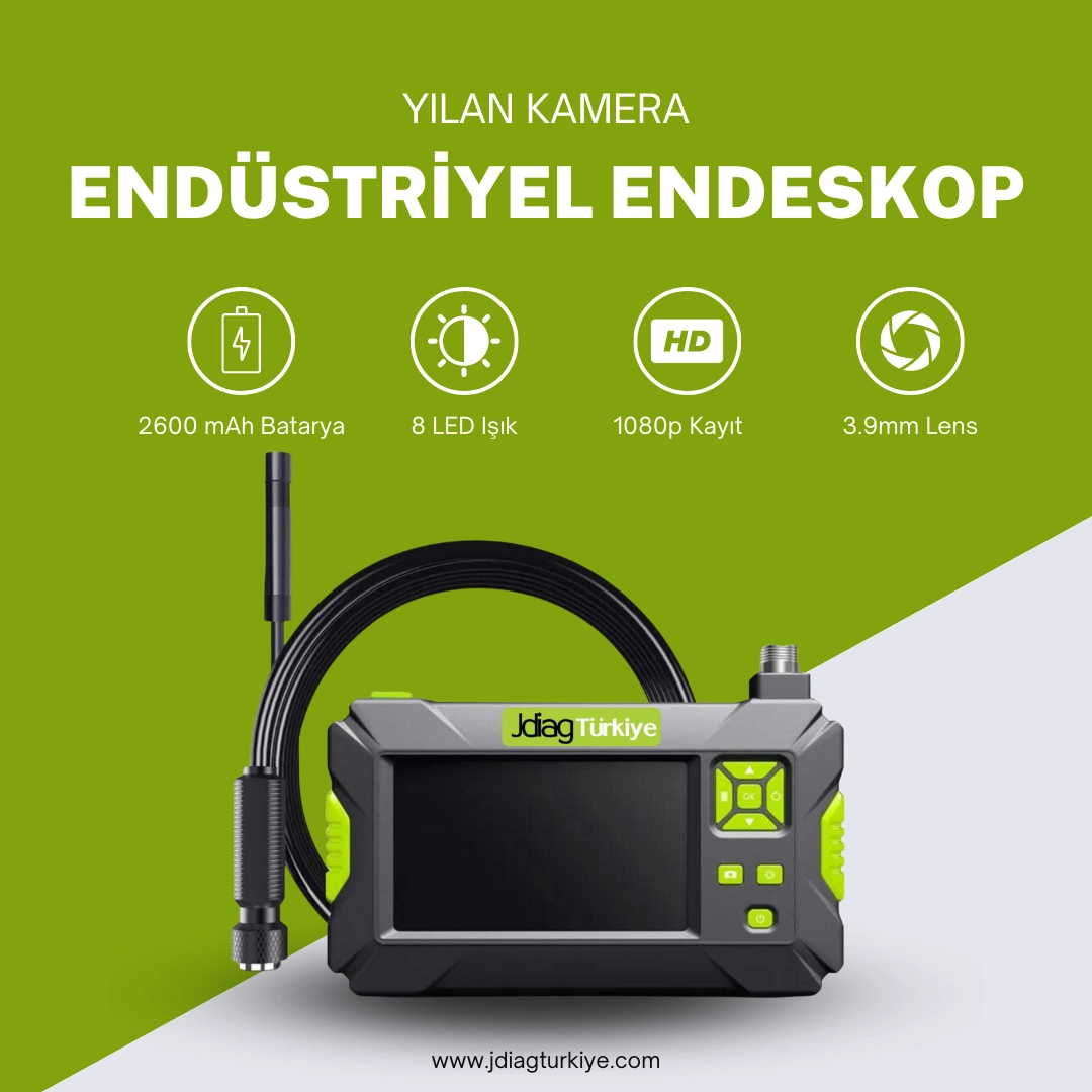 JDIAG ENDÜSTRIYEL ENDESKOP 3.9MM TEK KAMERALI YILAN KAMERA
